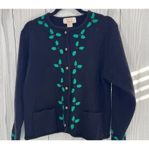Tally Ho Vintage Women's Size Medium Holly Cardigan Christmas Sweater